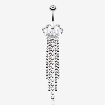 Butterfly Dazzle Showers Belly Button Ring-Clear Gem